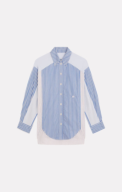 Roseanna Women's Blondie Belair Button-Down Shirt 100% Organic Cotton Poplin - Belair Bleu