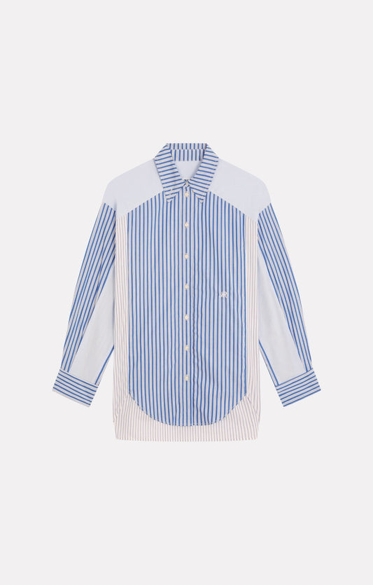 Roseanna Women's Blondie Belair Button-Down Shirt 100% Organic Cotton Poplin - Belair Bleu