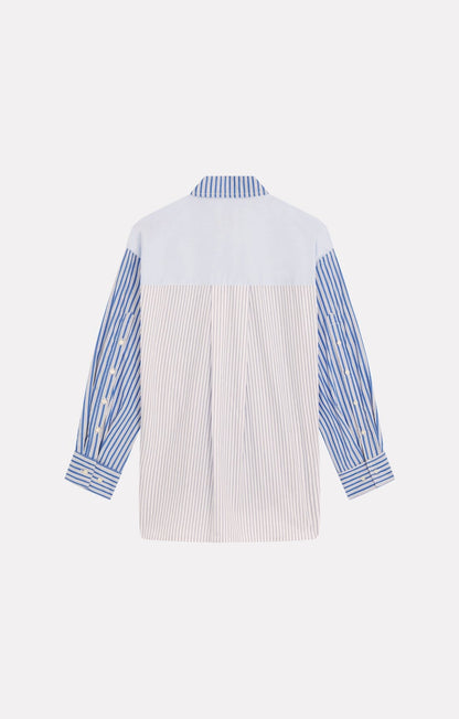 Roseanna Women's Blondie Belair Button-Down Shirt 100% Organic Cotton Poplin - Belair Bleu