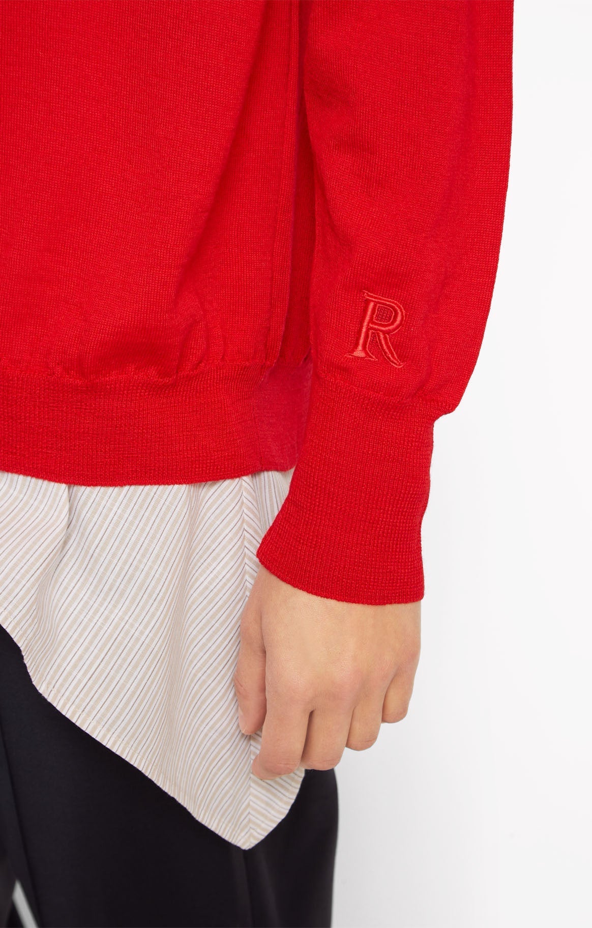 Women Sweatshirt Cotton-Blend French Terry - Rouge