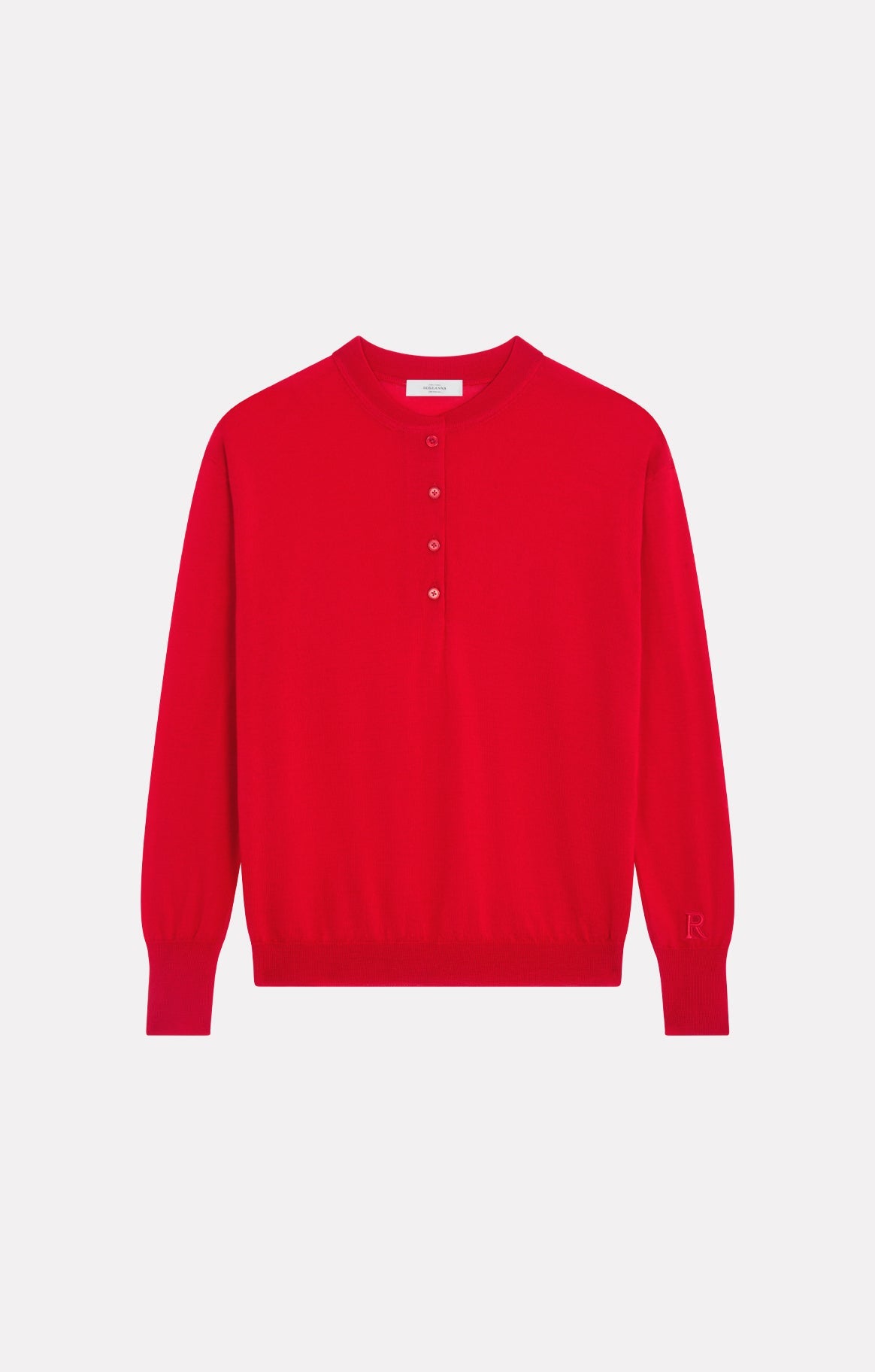 Women Sweatshirt Cotton-Blend French Terry - Rouge