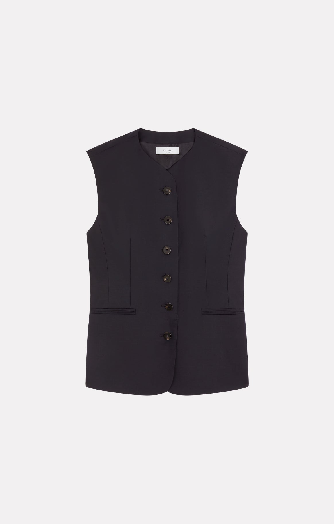 Roseanna Women's Gilet Jessie Marcello Wool Blend Tailored Vest - Navy