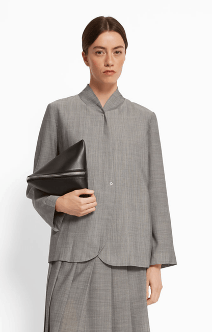 ROSEANNA | Kaia Hills Blouse - Oversized Shawl Collar in Grey Gris