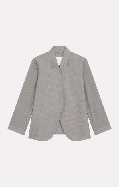 ROSEANNA | Kaia Hills Blouse - Oversized Shawl Collar in Grey Gris