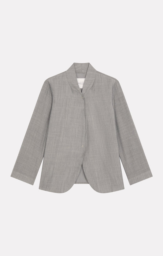 ROSEANNA | Kaia Hills Blouse - Oversized Shawl Collar in Grey Gris