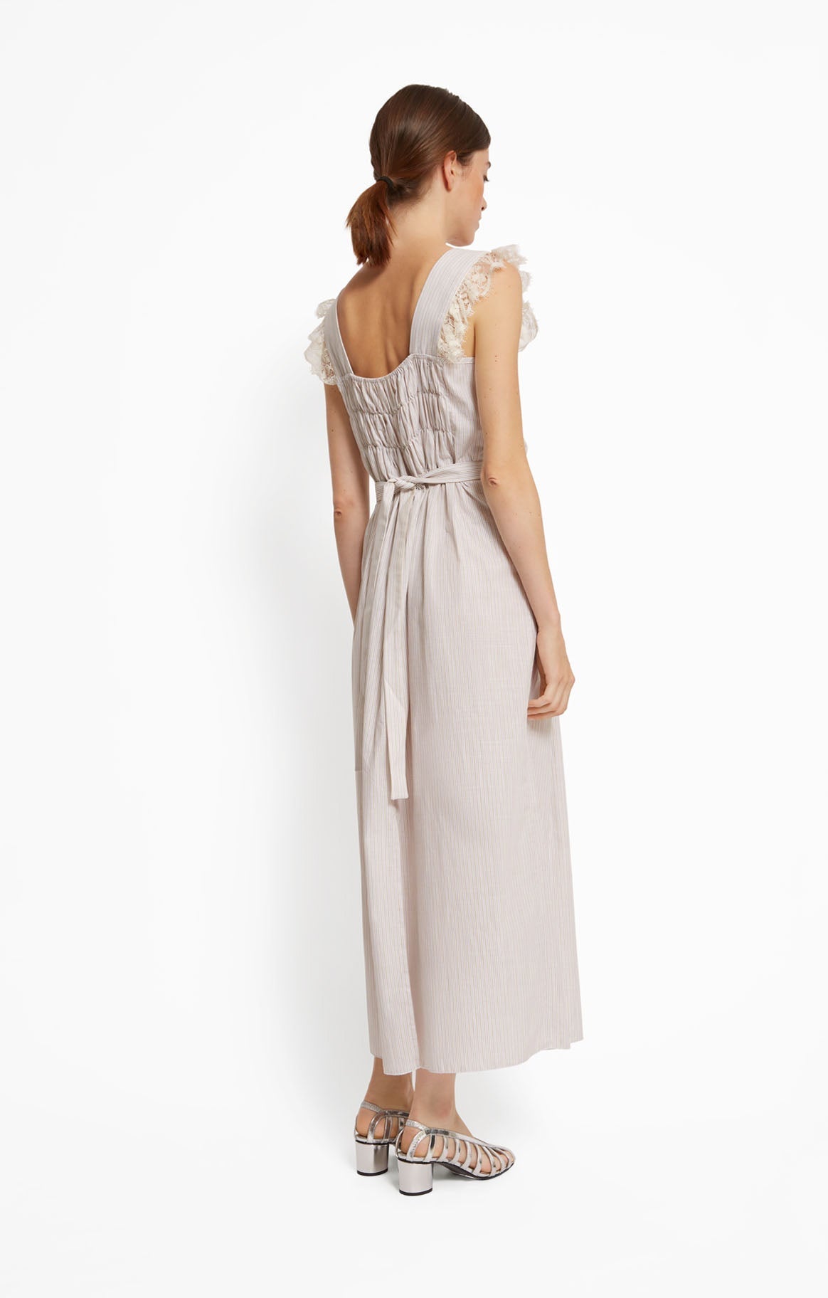 Roseanna Women's Theodora Long Dress in Organic Cotton Poplin - Belair Beige