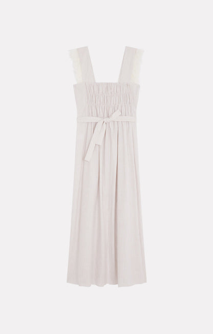 Roseanna Women's Theodora Long Dress in Organic Cotton Poplin - Belair Beige