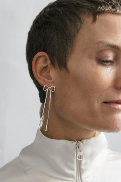 Earring Bow Earrings Silver