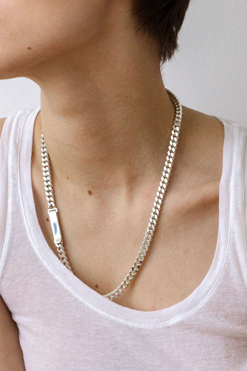 Necklace Link Heart Neck Silver