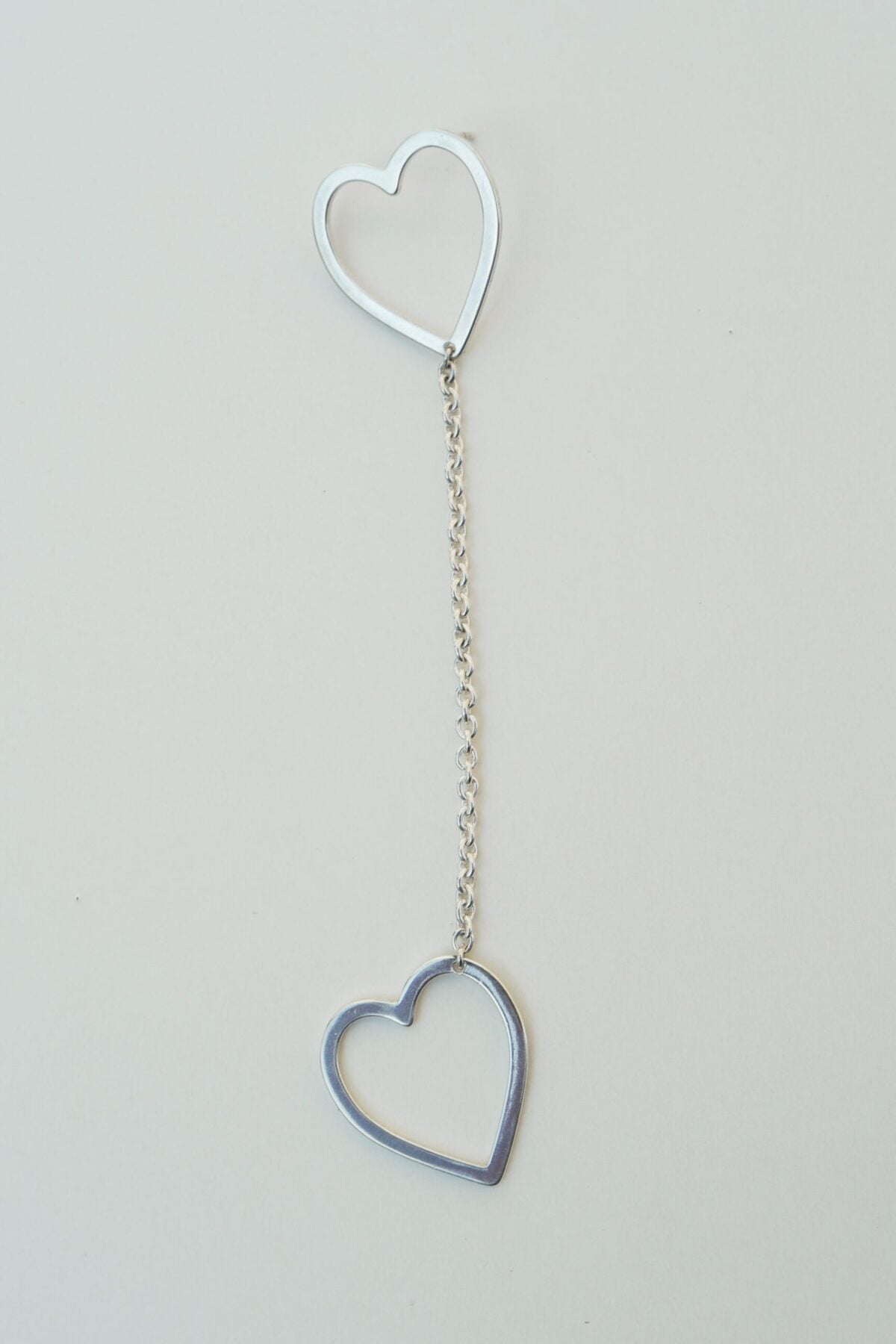 Earring Ls Long Hearts Silver