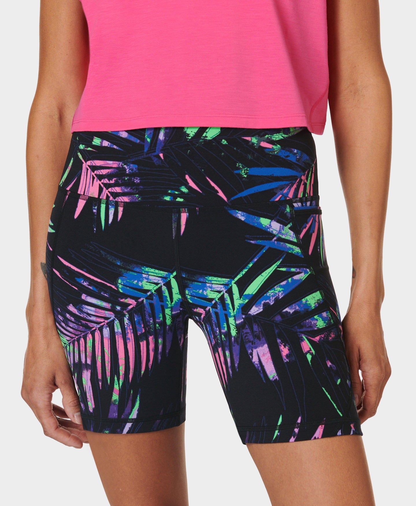 Power 6 Biker Shorts Sb4822ap R Black-Paradise-Palms