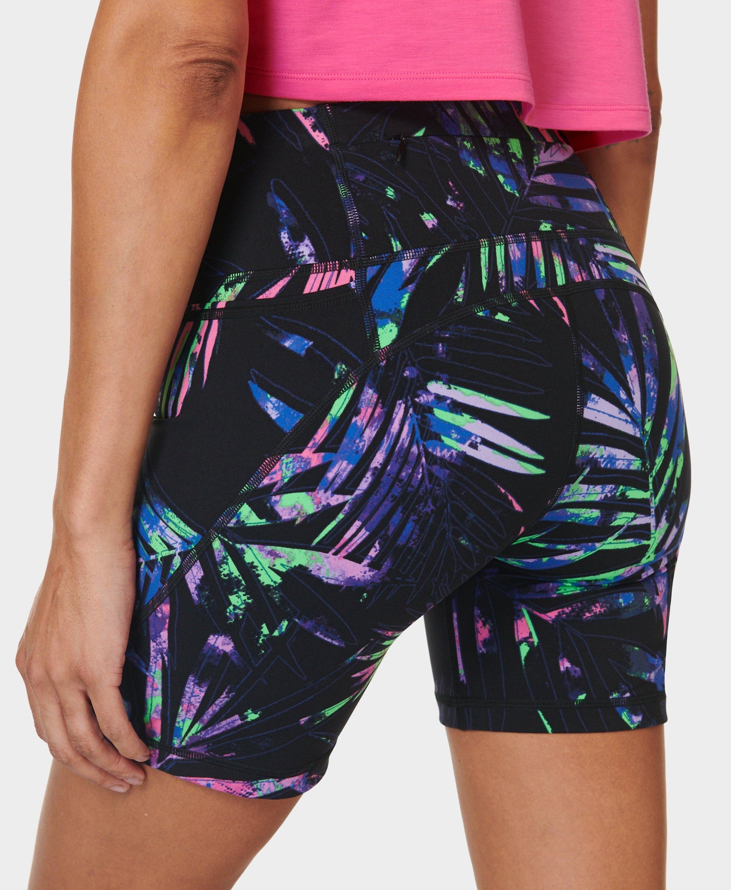 Power 6 Biker Shorts Sb4822ap R Black-Paradise-Palms