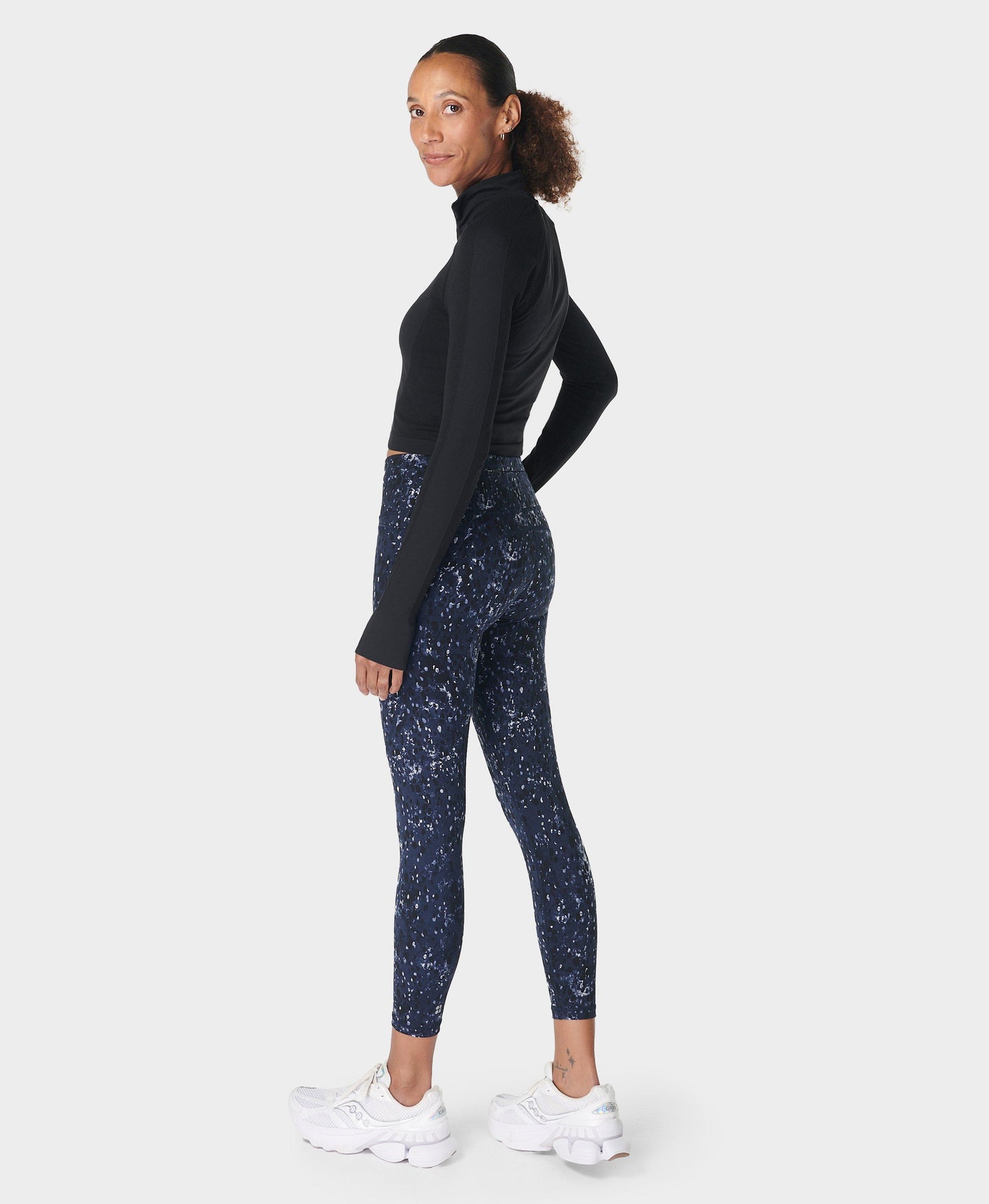 Power Workout Leggings Sb5400a Blue-Ebony-Print