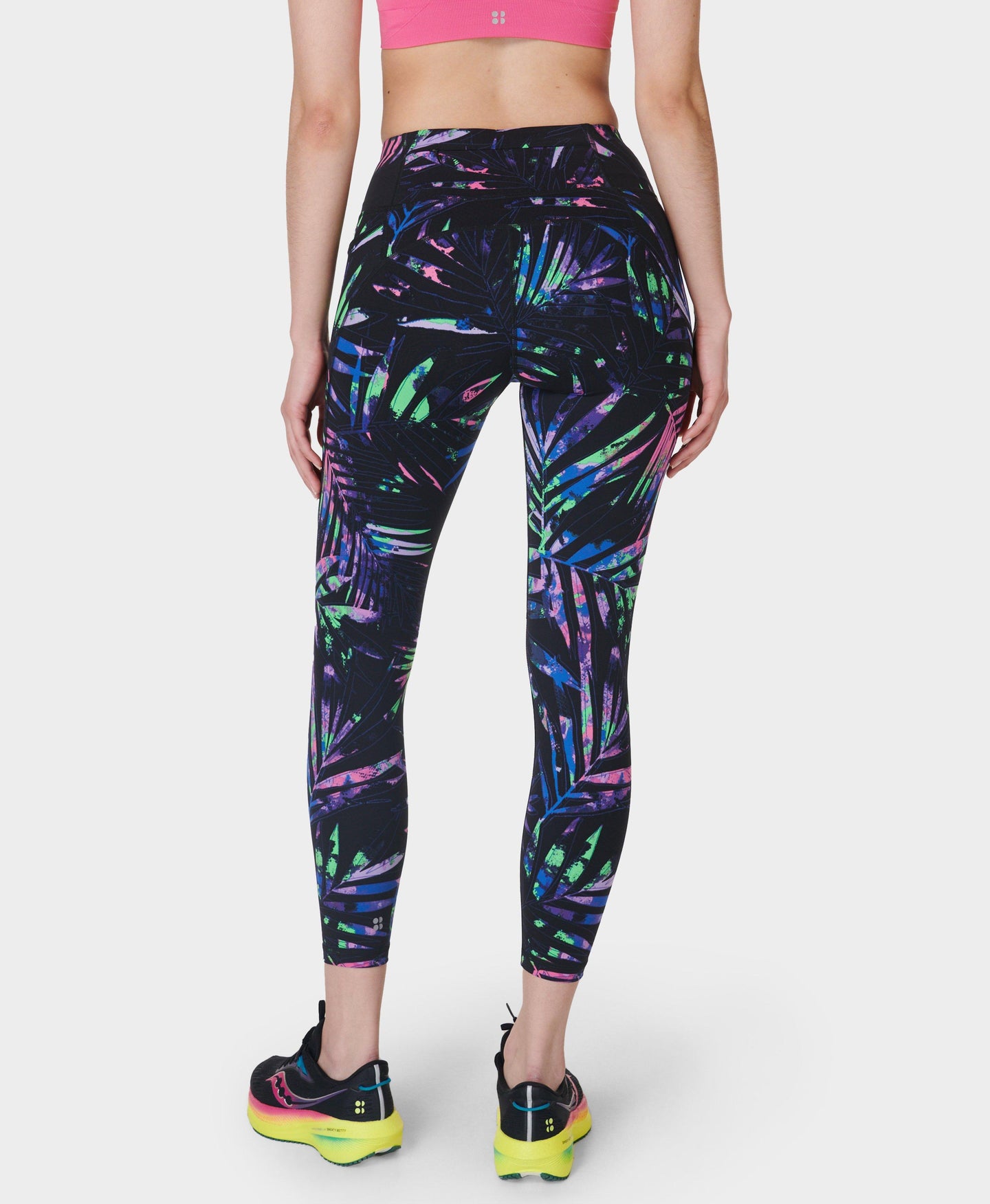 Power 7/8 Workout Leggings Sb5400a 78 Black-Paradise-Palms