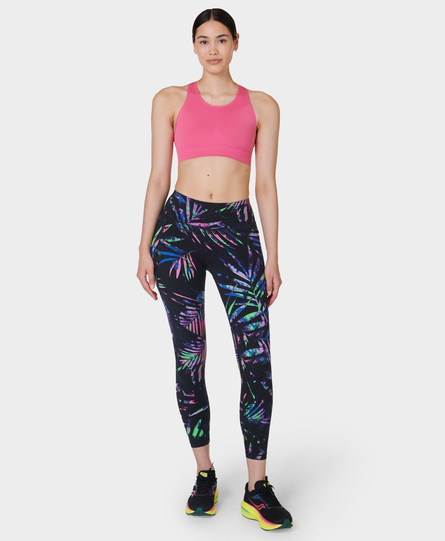 Power 7/8 Workout Leggings Sb5400a 78 Black-Paradise-Palms