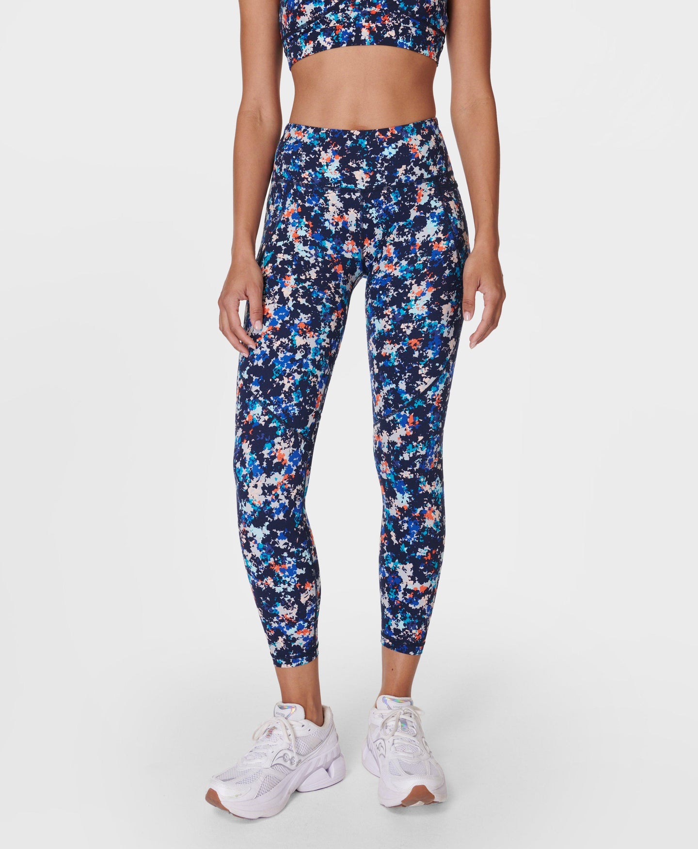 Power 7/8 Workout Leggings Sb5400a 78 Blue-Ditsy-Dab-Flora