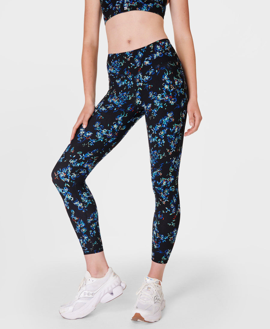 Power 7/8 Workout Leggings Sb5400a 78 Blue-Floral-Doodle-P