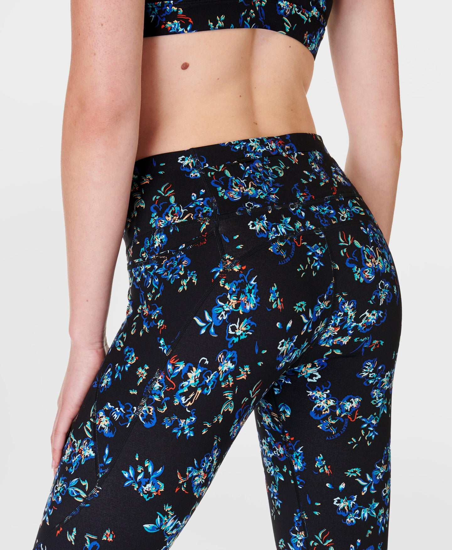 Power 7/8 Workout Leggings Sb5400a 78 Blue-Floral-Doodle-P