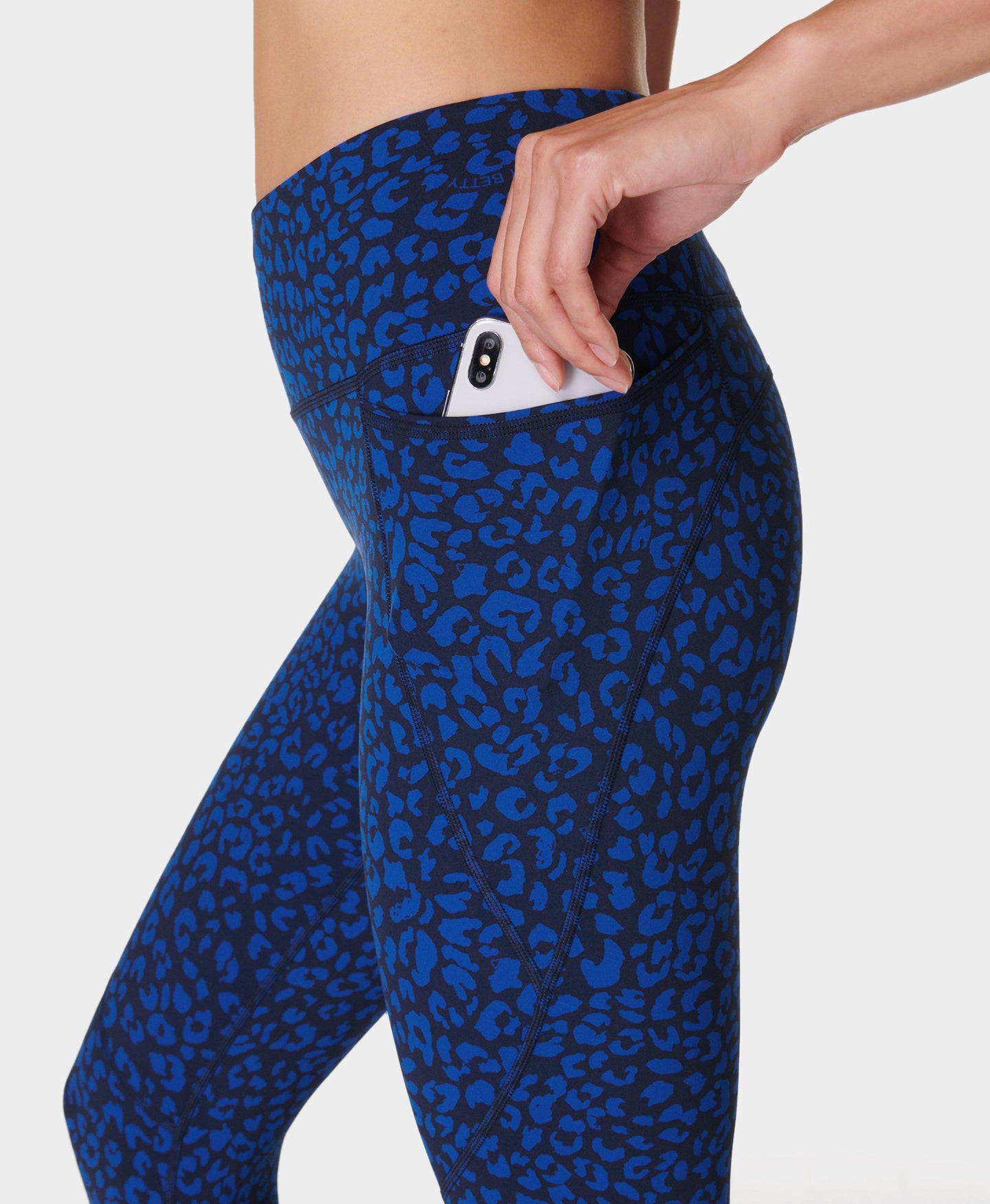 Power 7/8 Workout Leggings Sb5400a 78 Blue-Painted-Animal