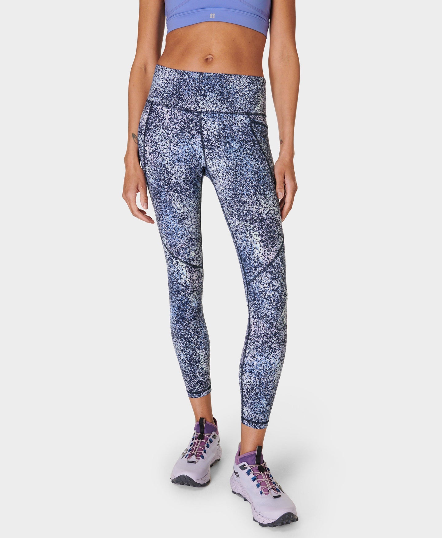 Power 7/8 Workout Leggings Sb5400a 78 Blue-Speckle-Print