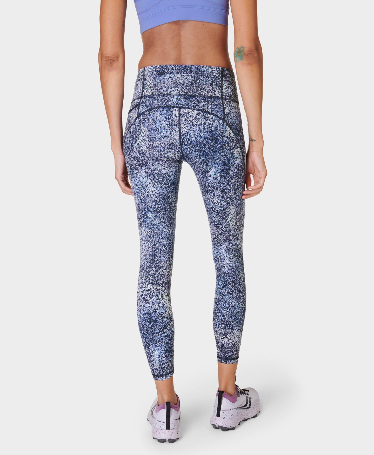 Power 7/8 Workout Leggings Sb5400a 78 Blue-Speckle-Print