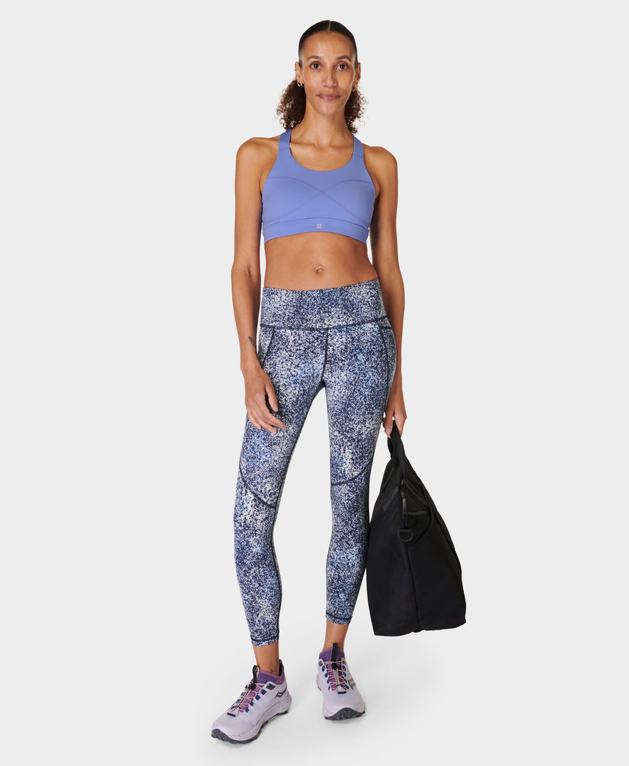 Power 7/8 Workout Leggings Sb5400a 78 Blue-Speckle-Print