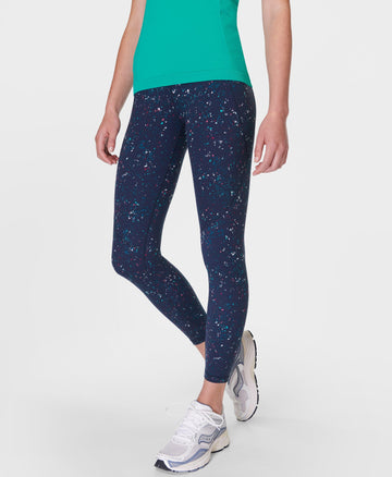 Power 7/8 Workout Leggings Sb5400a 78 Blue-Stipple-Print