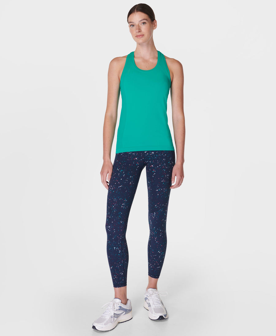 Power 7/8 Workout Leggings Sb5400a 78 Blue-Stipple-Print