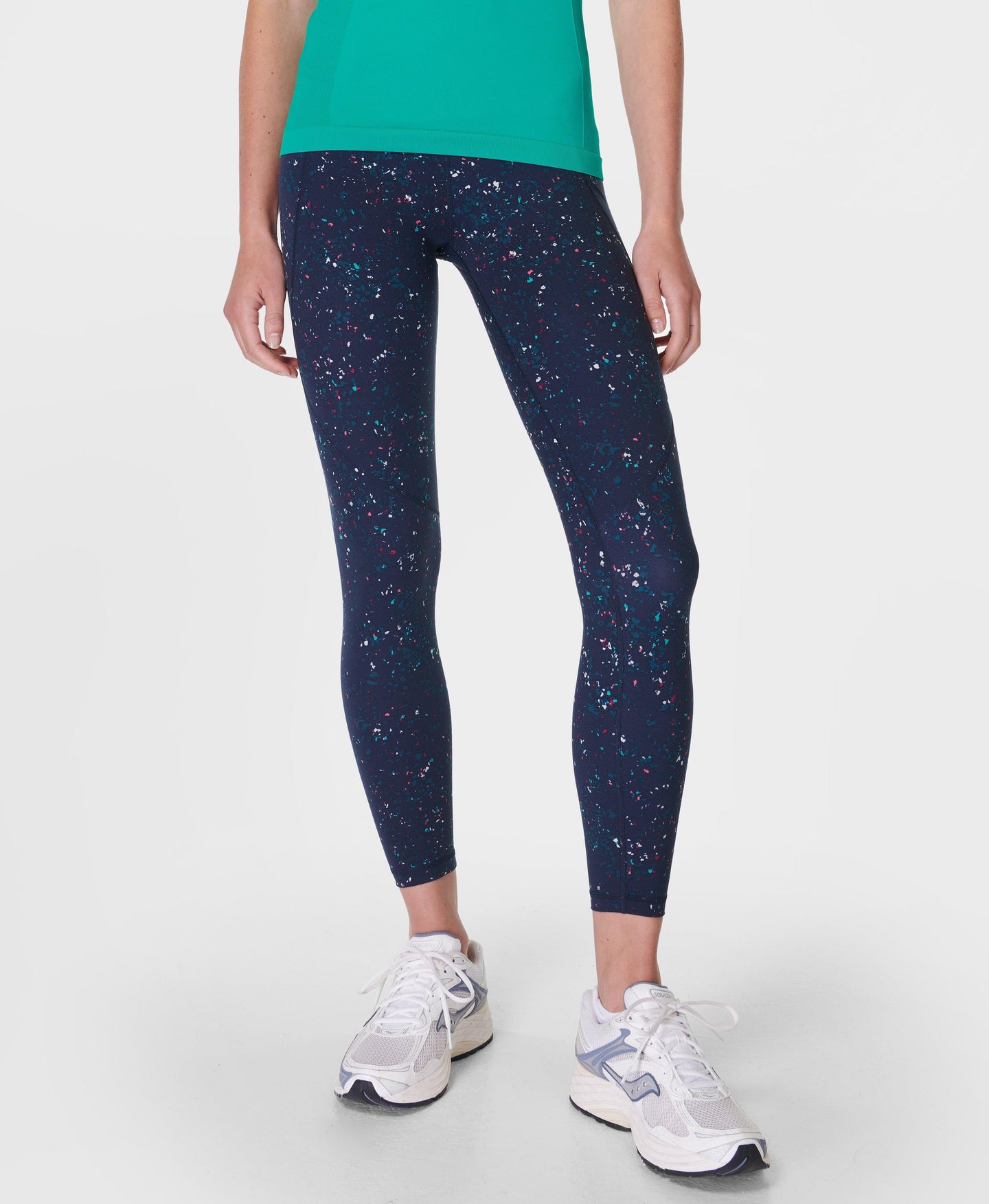 Power 7/8 Workout Leggings Sb5400a 78 Blue-Stipple-Print