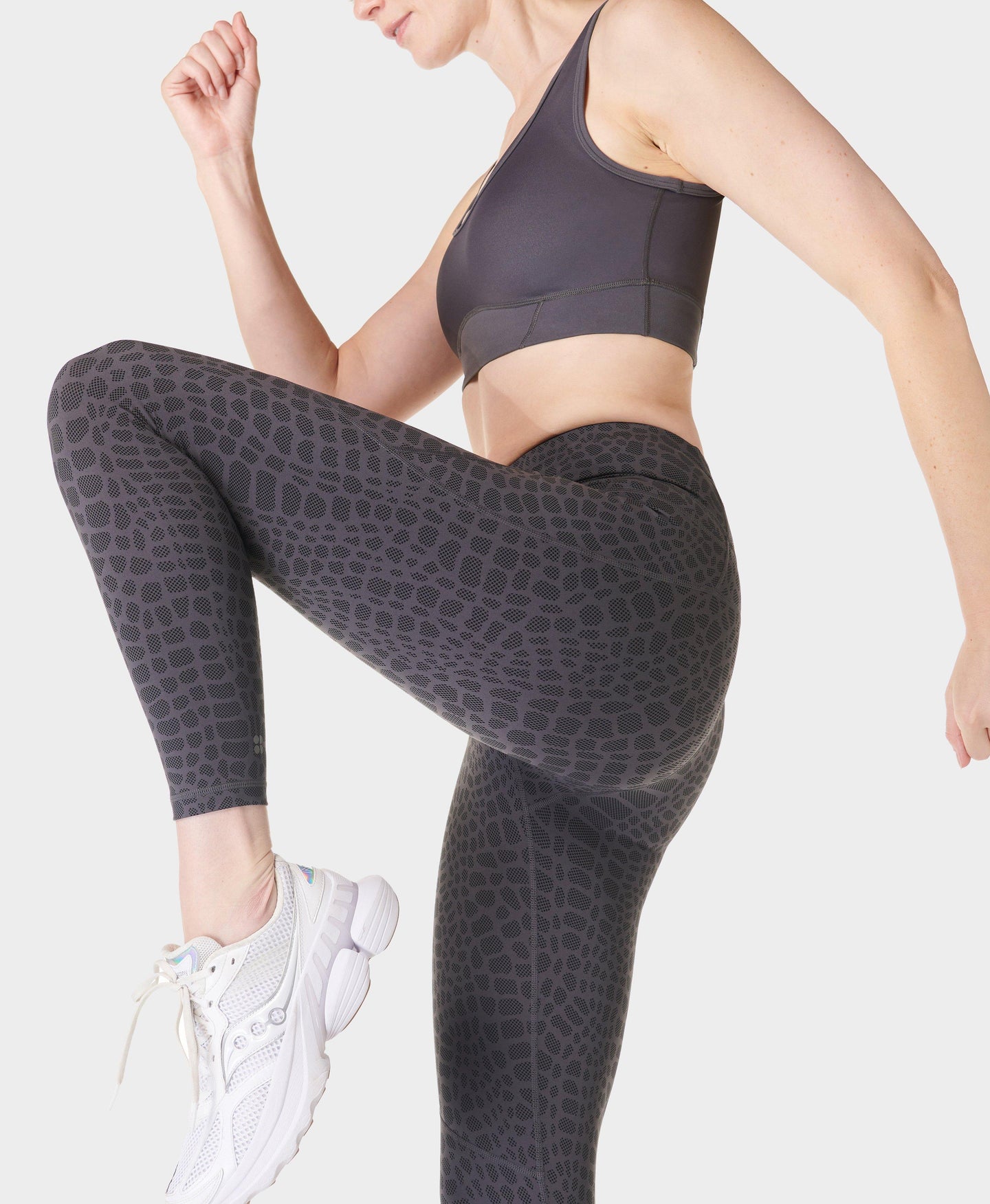 Power 7/8 Workout Leggings Sb5400a 78 Grey-Croc-Halftone-P