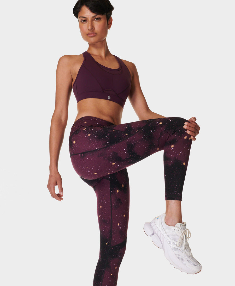 Power 7/8 Workout Leggings Sb5400a 78 Purple-Ditsy-Sun-Pri