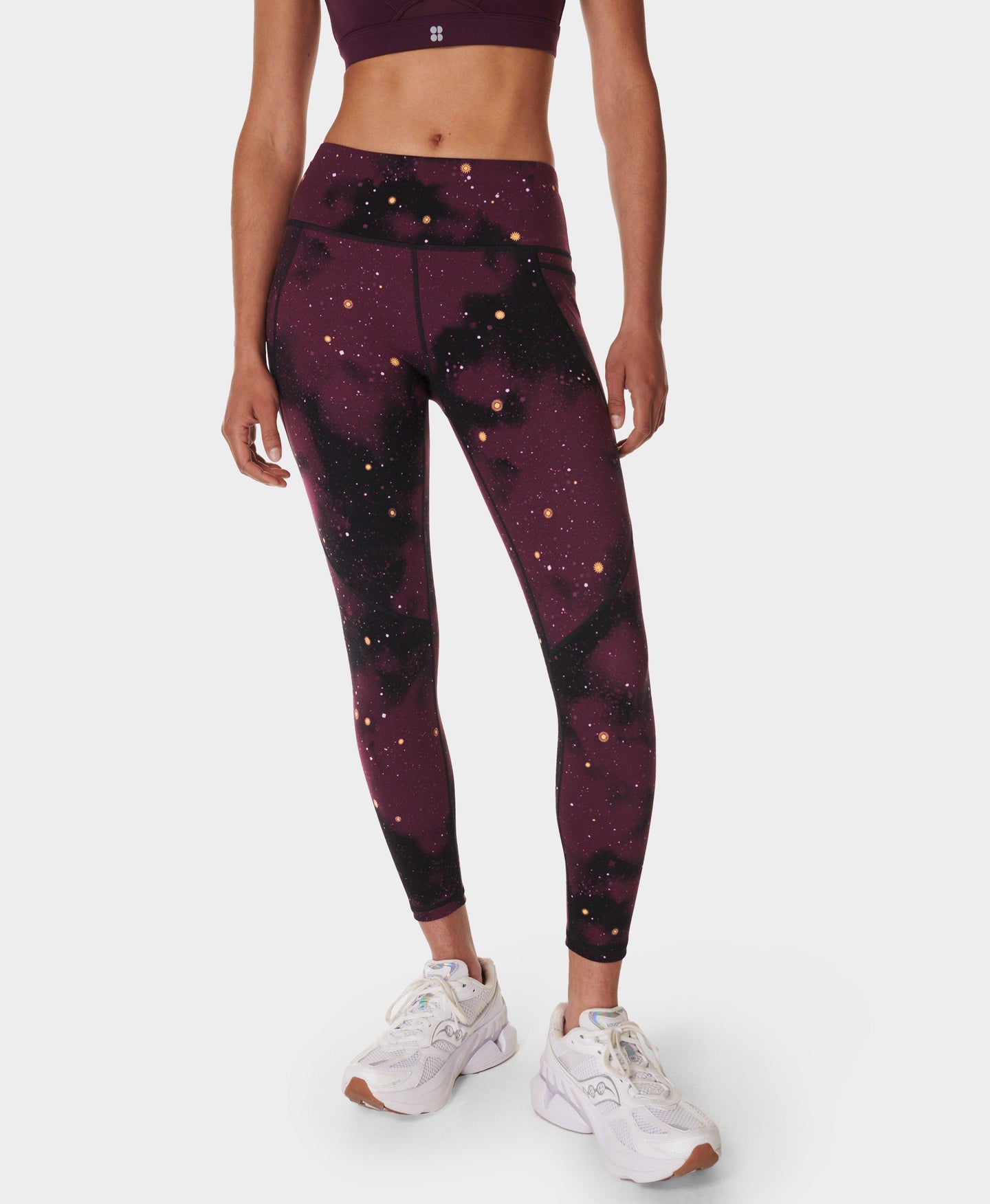 Power 7/8 Workout Leggings Sb5400a 78 Purple-Ditsy-Sun-Pri