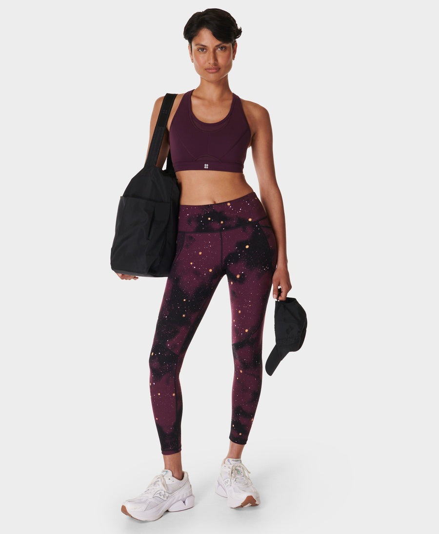 Power 7/8 Workout Leggings Sb5400a 78 Purple-Ditsy-Sun-Pri