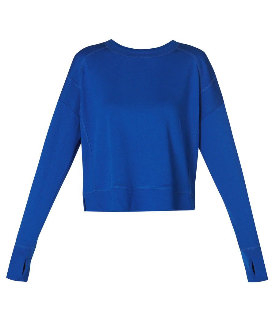 After Class Crop Sweatshirt Sb5622c Lightning-Blue