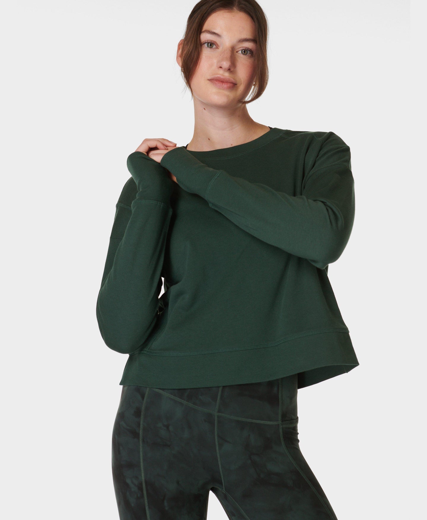 After Class Crop Sweatshirt Sb5622c Trek-Green