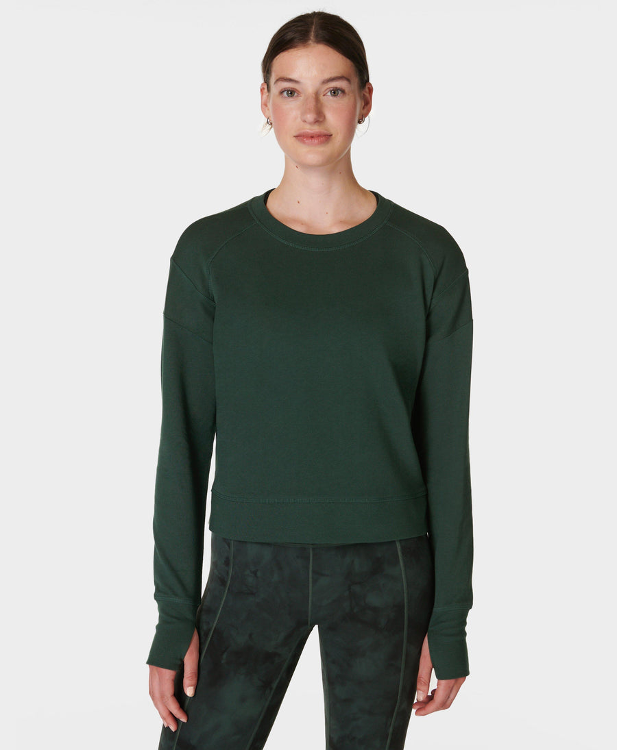 After Class Crop Sweatshirt Sb5622c Trek-Green