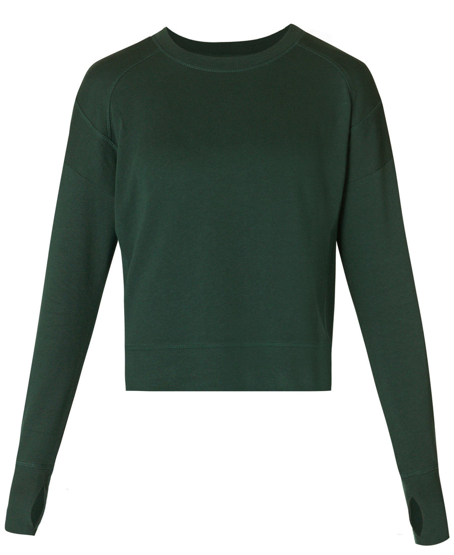 After Class Crop Sweatshirt Sb5622c Trek-Green