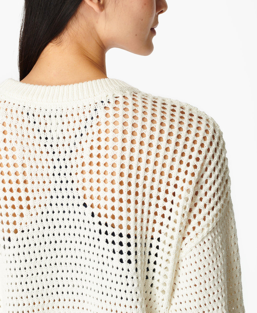 Tides High Open Weave Jumper Sb6320 Lily-White