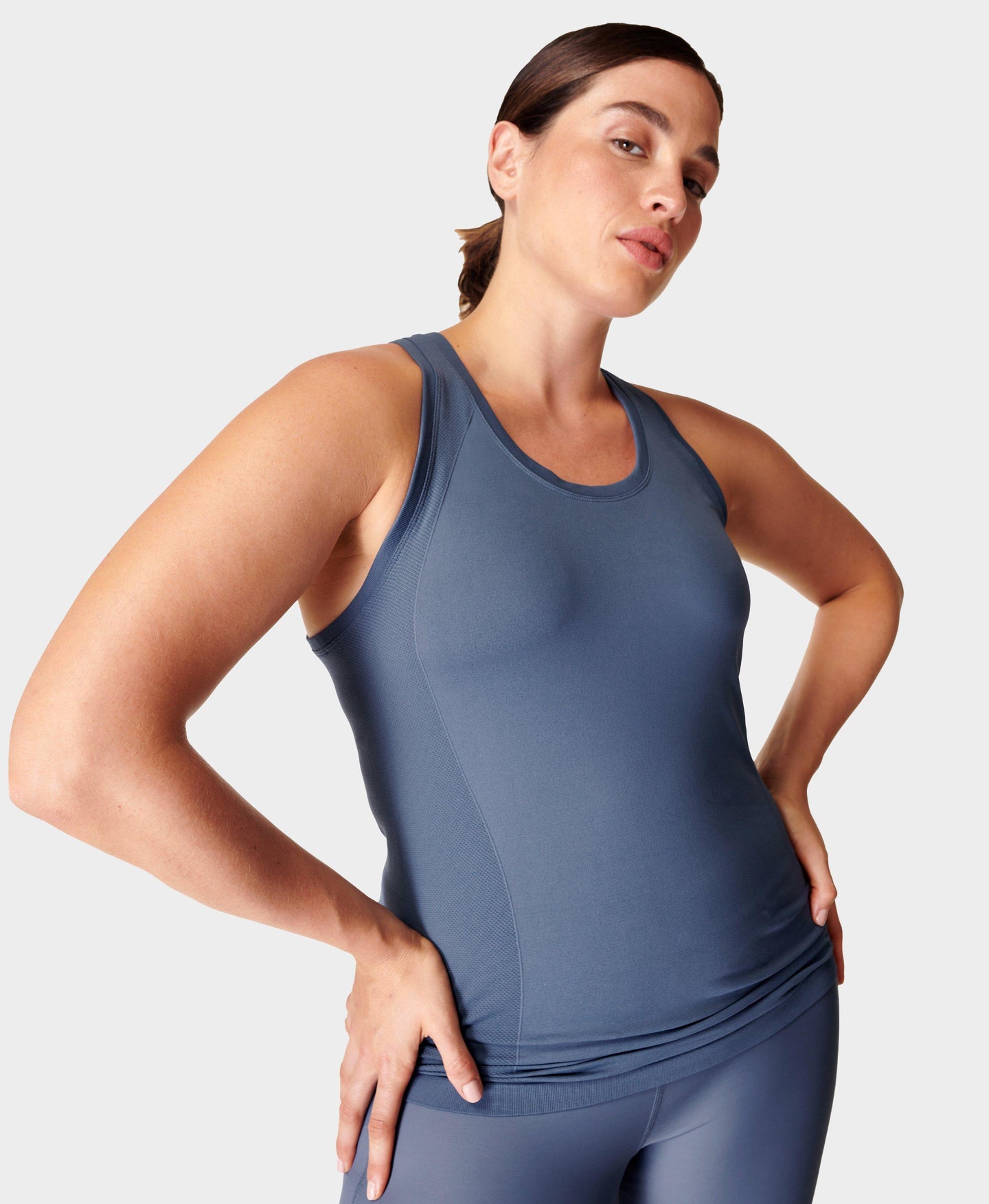 Athlete Crop Seamless Workout Sb6545c Endless-Blue