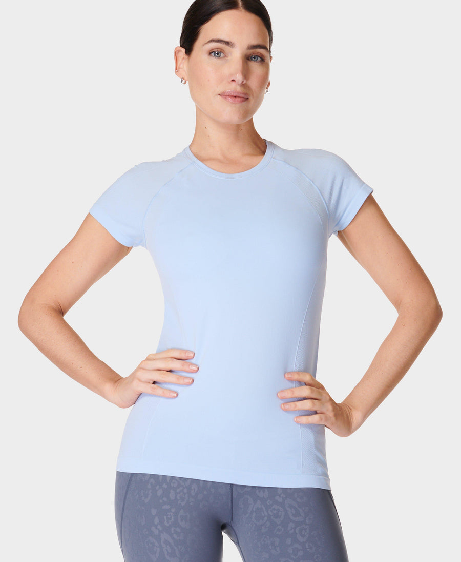 Athlete Seamless Workout T-shi Sb6546 Breeze-Blue