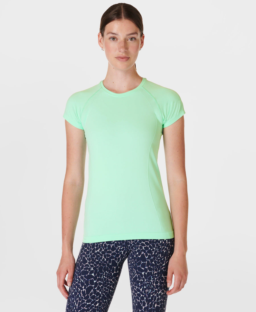 Athlete Seamless Workout T-shi Sb6546 Neo-Mint-Green