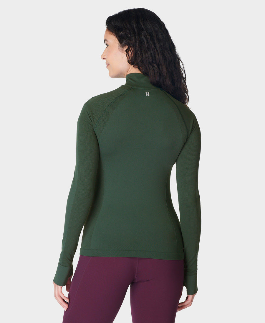 Athlete Seamless Half Zip Long Sb6548 Trek-Green