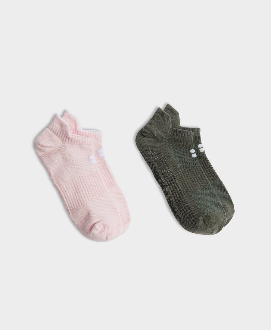 Barre Gripper Socks 2 Pack Sb6827 Repose-Pink