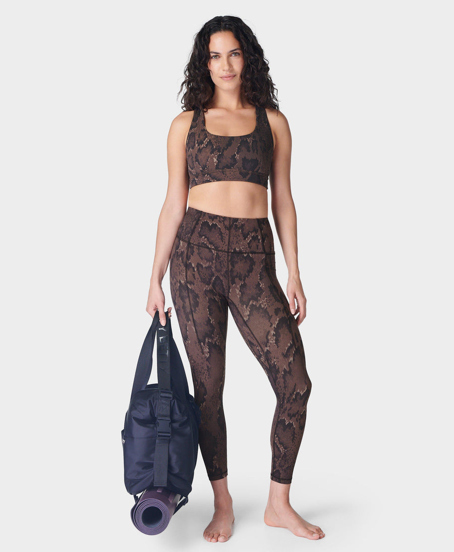 Super Soft 7/8 Yoga Leggings Sb6916a 78 Brown-Python-Print