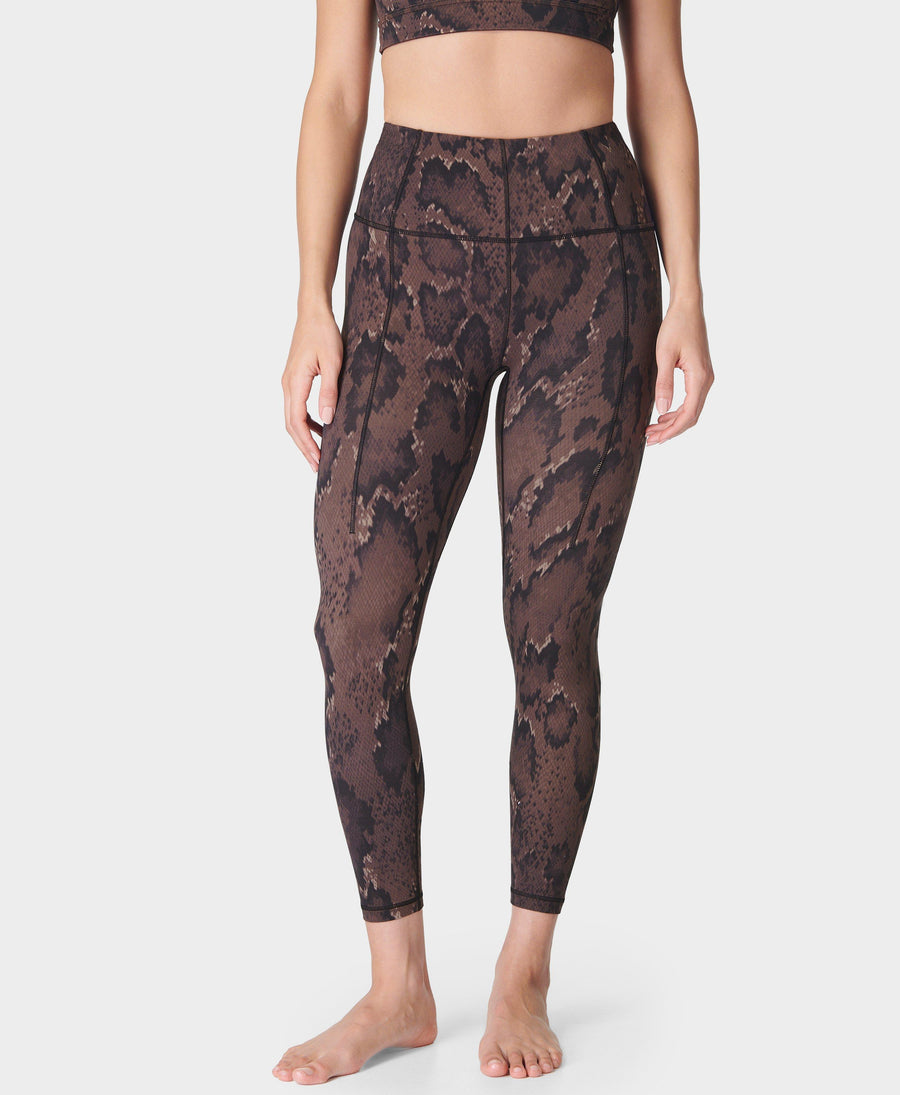 Super Soft 7/8 Yoga Leggings Sb6916a 78 Brown-Python-Print