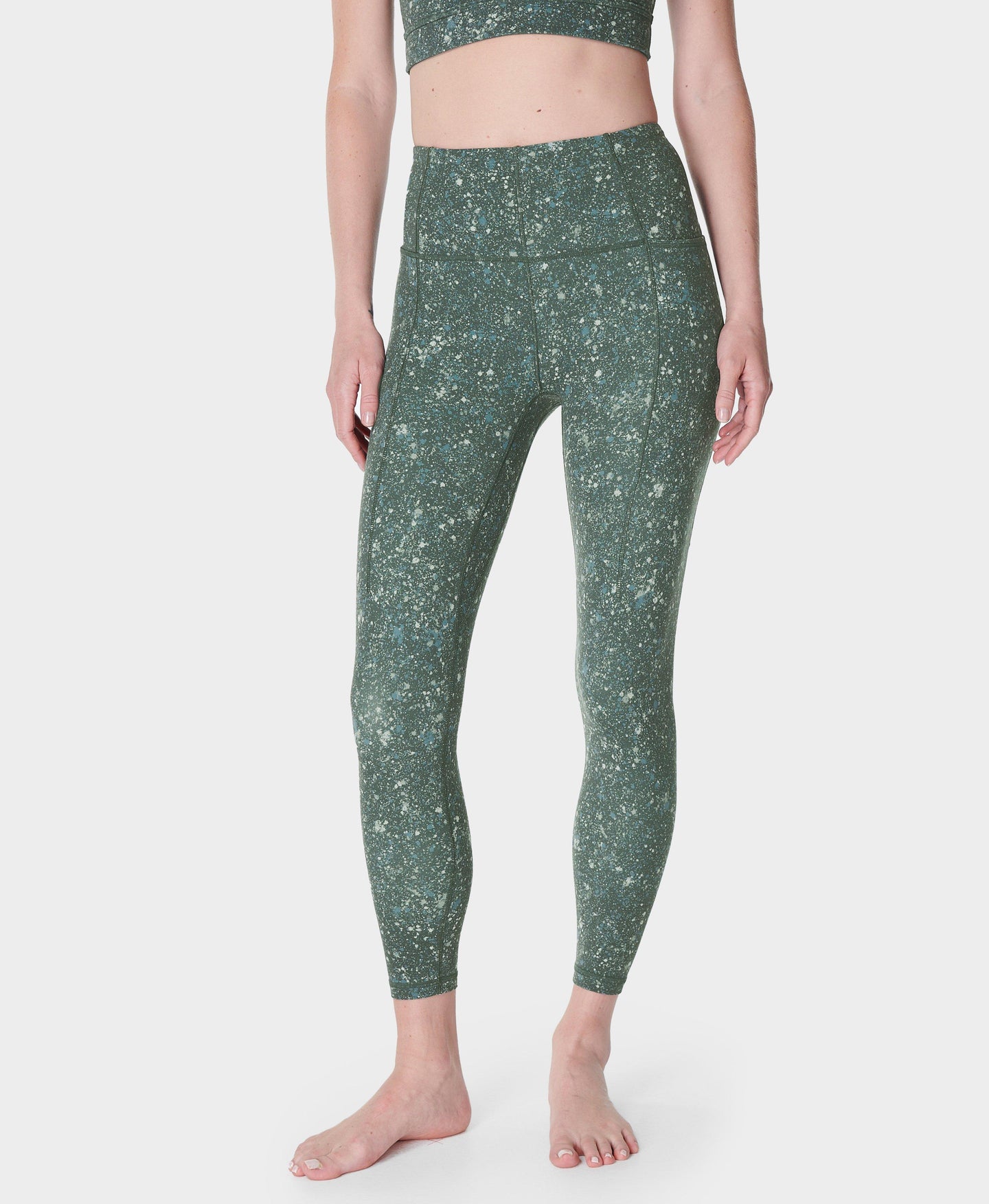 Super Soft 7/8 Yoga Leggings Sb6916a 78 Green-Multi-Speckle