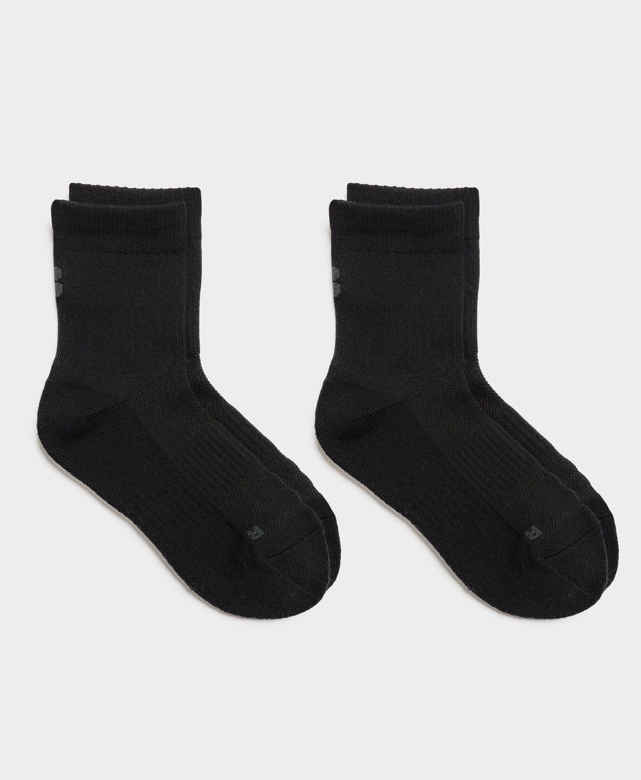 Crew Running Socks 2 Pack Sb8122 Black-A