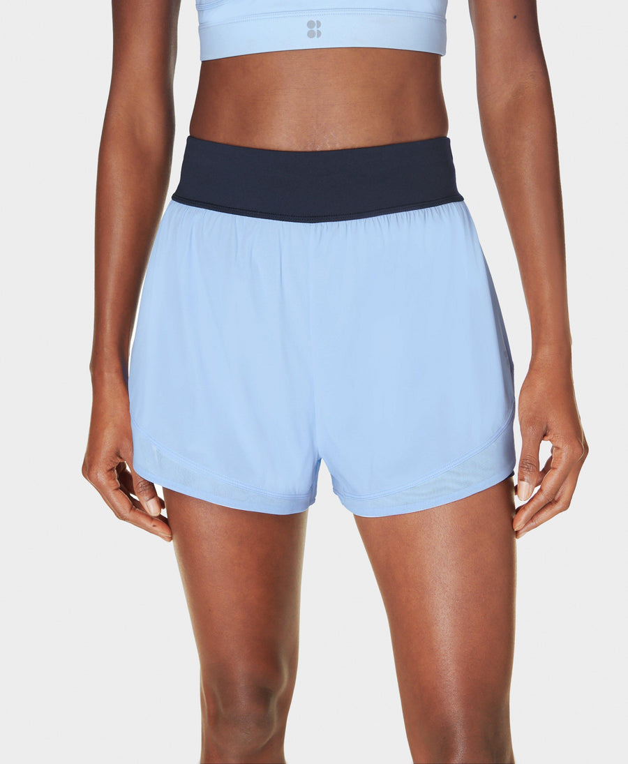 Tempo Run Shorts Colour Block Sb8828c Breeze-Blue