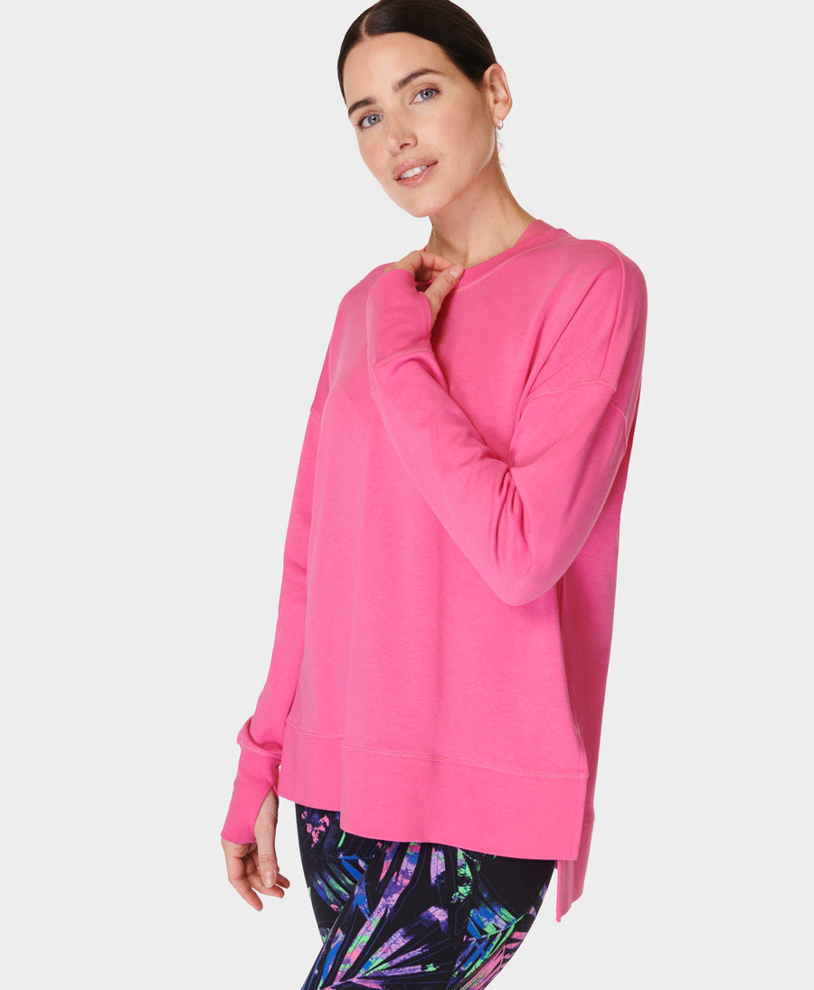 After Class Longline Sweatshir Sb8985 Camellia-Pink