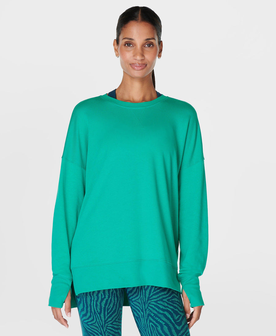 After Class Longline Sweatshir Sb8985 Gem-Green